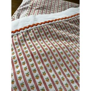 Vintage Penn-Prest Fashion Manor Floral Flat Sheet Green Orange Double 81 x 104‎
